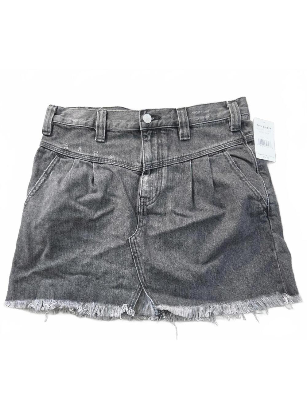 Free People Black Denim Mini Skirt Size 28
